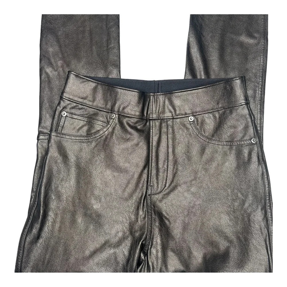 SPANX Women's Leather Like Ankle Skinny Pants in Black. Sz: XS - Picture 3 of 9